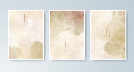 Set of cards with bright colorful vector watercolor background. Design for your date, postcard, banner.