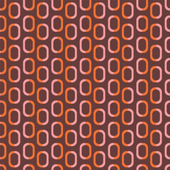Geometric background. Chain circles vector seamless pattern. Retro repeat ornament wallpaper. Vintage decorative fashion allover print