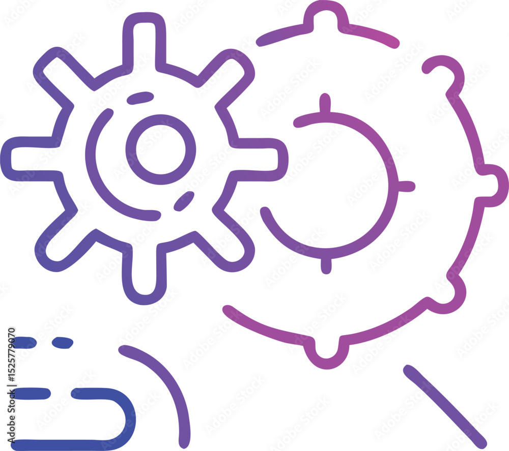 Poster gear icons with gradient overlay perfect for technology and engineering concepts