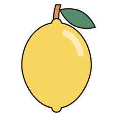 LEMON fruit illustration icon simple vector symbol drawing cute outline doodle logo botanical vibrant clipart element sticker object