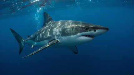 Obraz premium Great White Shark Underwater – Power and Precision