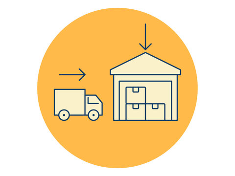 Inbound logistics icon. Logistics icon. Solid vector icon. Simple flat icon.