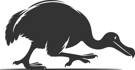 Vector animal bird silhouette of a dodo vintage artwork