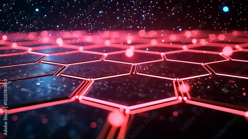 Poster abstract futuristic technology background with glowing hexagon pattern animation loop