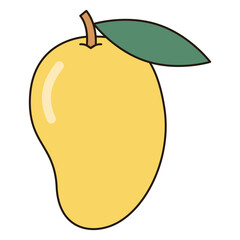 MANGO fruit illustration icon simple vector symbol drawing cute outline doodle logo botanical vibrant clipart element sticker object