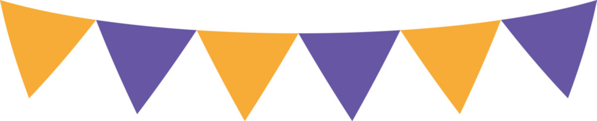 Triangle flag garland-Halloween -2- yellow, purple