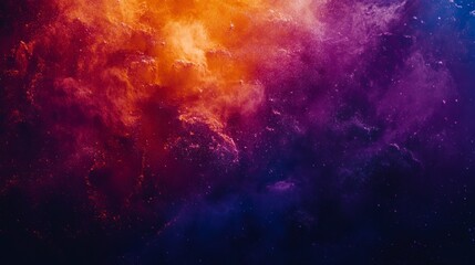 Naklejka premium Abstract cosmic nebula with vibrant orange, purple, and blue hues.