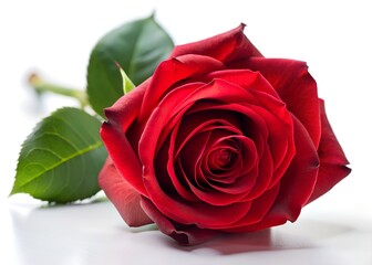 Red rose isolated on white