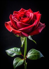 Fototapeta premium red rose isolated on black