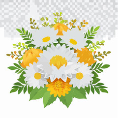 法要花アレンジの背景透過ベクター素材