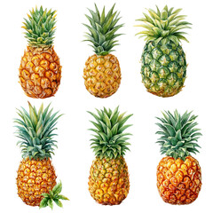 realistic pineapple watercolor art for summer fruit kitchen decor