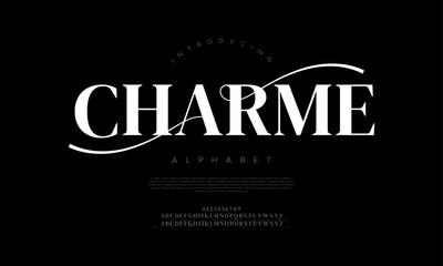 Stylish and luxurious serif font with long decorative strokes, perfect for branding and high-end projects