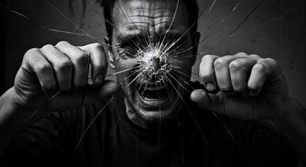 Shattered Self: A Monochromatic Depiction of Internal Conflict