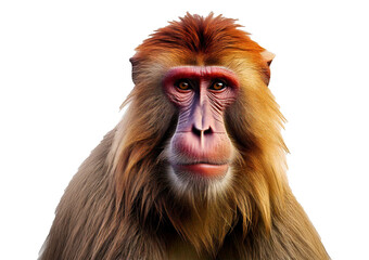 Obraz premium A monkey with long hair isolated on transparent or white background