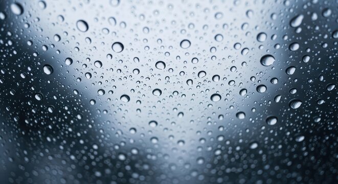 Raindrops on Window Glass in Soft Natural Light Creating Moody Atmosphere