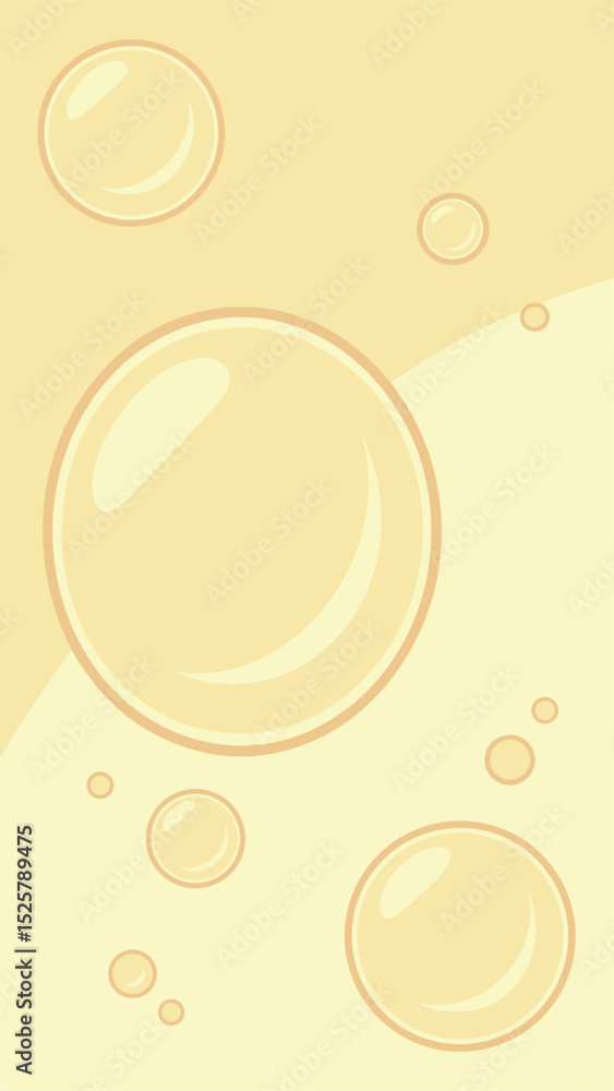 Poster abstract bubble illustration with rounded shapes and gradient elements on a light background