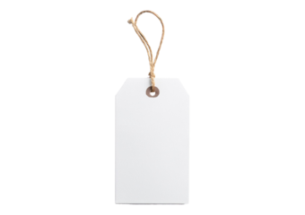 White craft paper tag isolated on transparent or white background