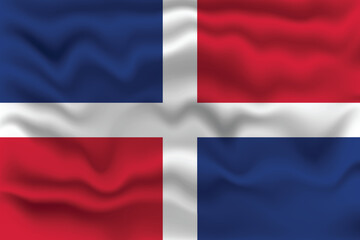 Waving Flag of Dominican Republic Civil with Textured Effect.