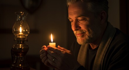 Gentleman Contemplating Candlelight