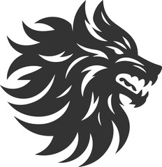 Illustration vector silhouette of a wolf wild animal drawing black