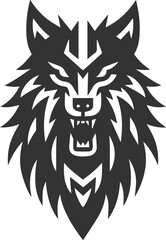 Illustration vector silhouette of a wolf wild animal drawing black