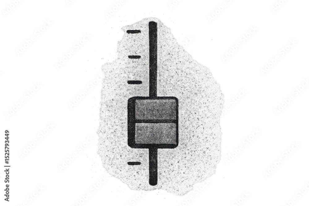 Poster transparent slider control displaying adjustable numeric value with textured surface and sleek verti