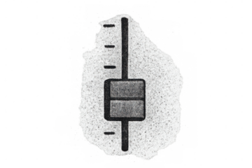 Transparent slider control displaying adjustable numeric value with textured surface and sleek vertical design