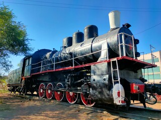Old Soviet Steam Locomotive with Red Star – Vintage Industrial Power.