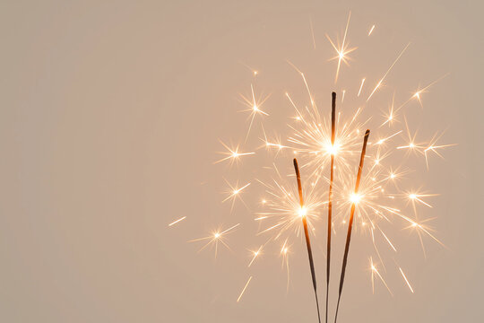 sparkler on black background. fireworks for background