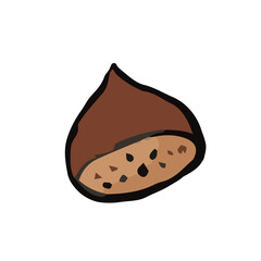 栗手描きイラスト