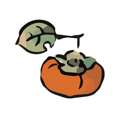 柿手描きイラスト