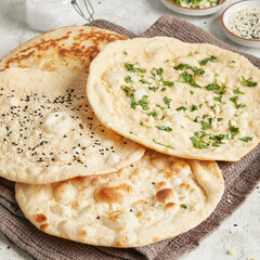 Naan Knoblauch Koriander Fladenbrot