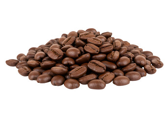 Naklejka premium Coffee beans pile isolated on white or transparent background. PNG