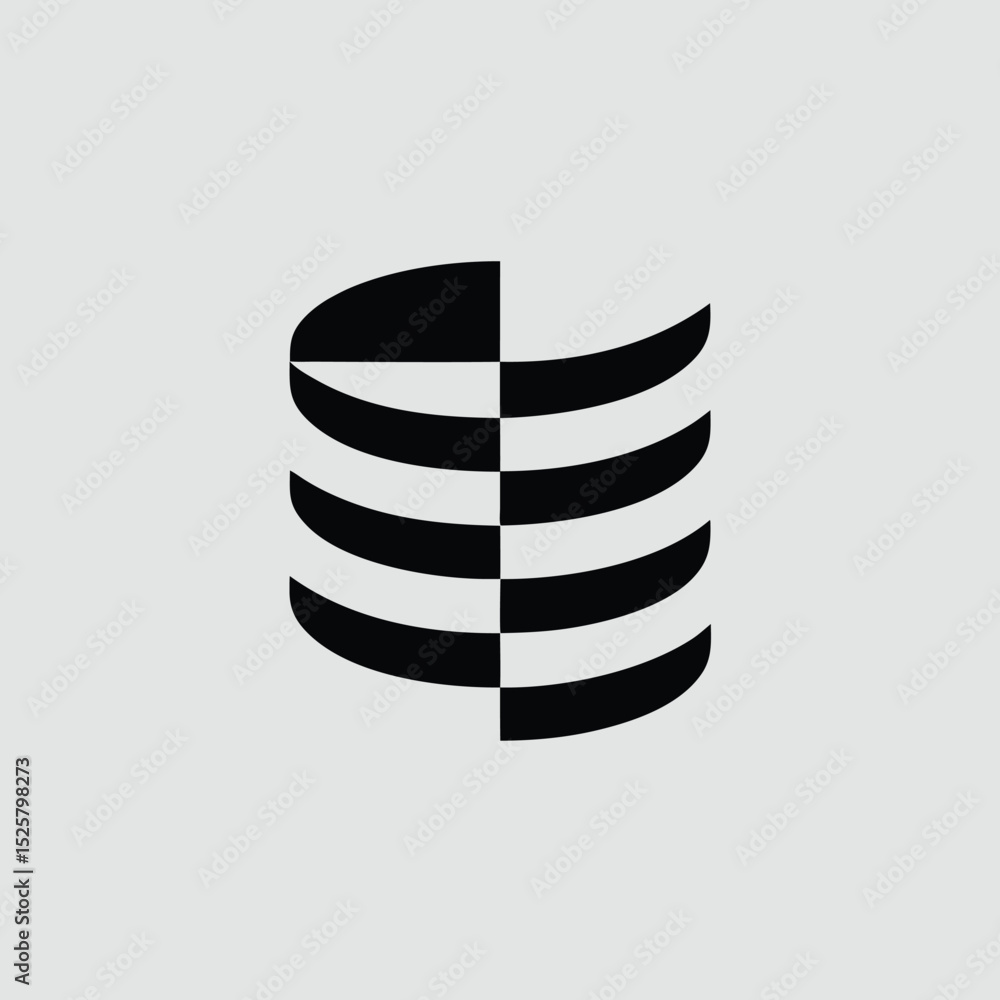 Poster abstract geometric design illustrating a symmetrical structure on transparent background