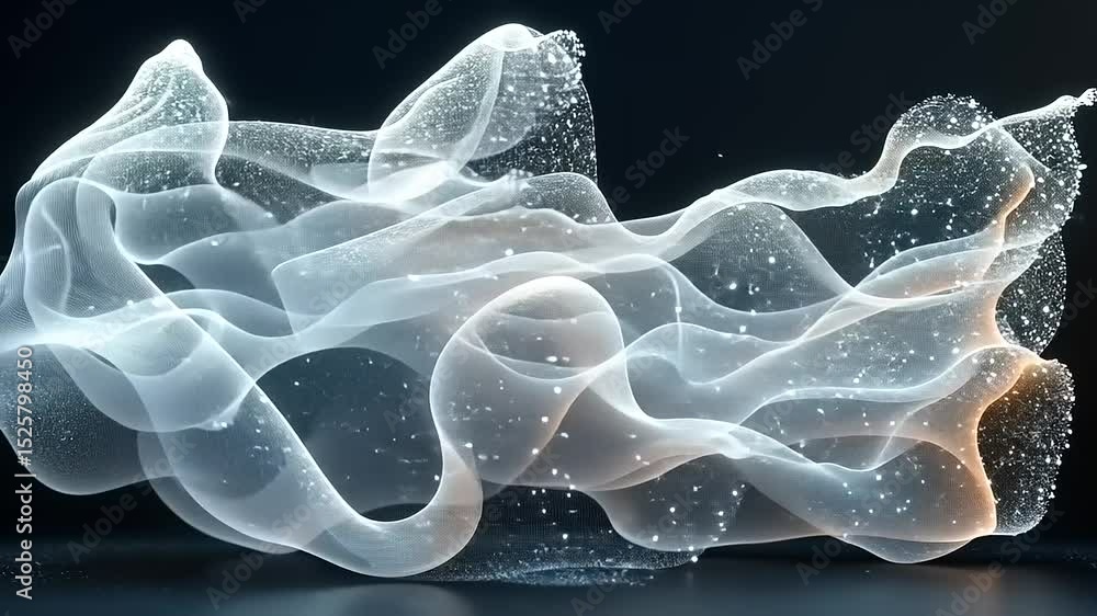 Aufkleber abstract light formations: ethereal patterns and shimmering particle effects on a dark background