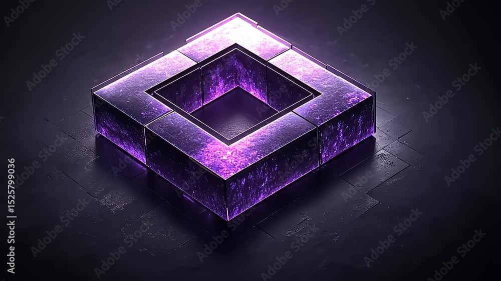 Aufkleber abstract looping animation of purple glowing cubes forming a mesmerizing pattern backdrop