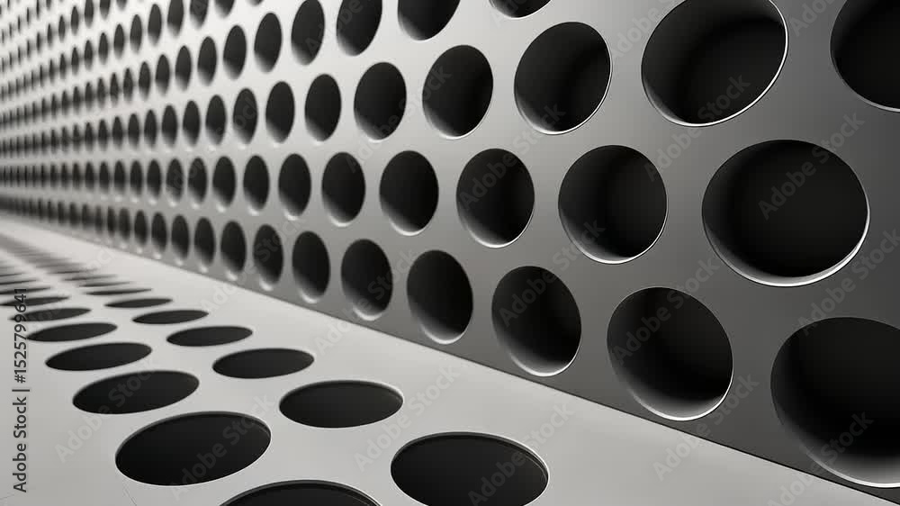Aufkleber abstract metal perforated background with perspective view and dynamic patterns creates a sense of d