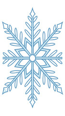 Delicate hand drawn snowflake illustration with transparent background for winter designs