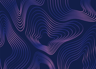 Abstract topographic lines neon background