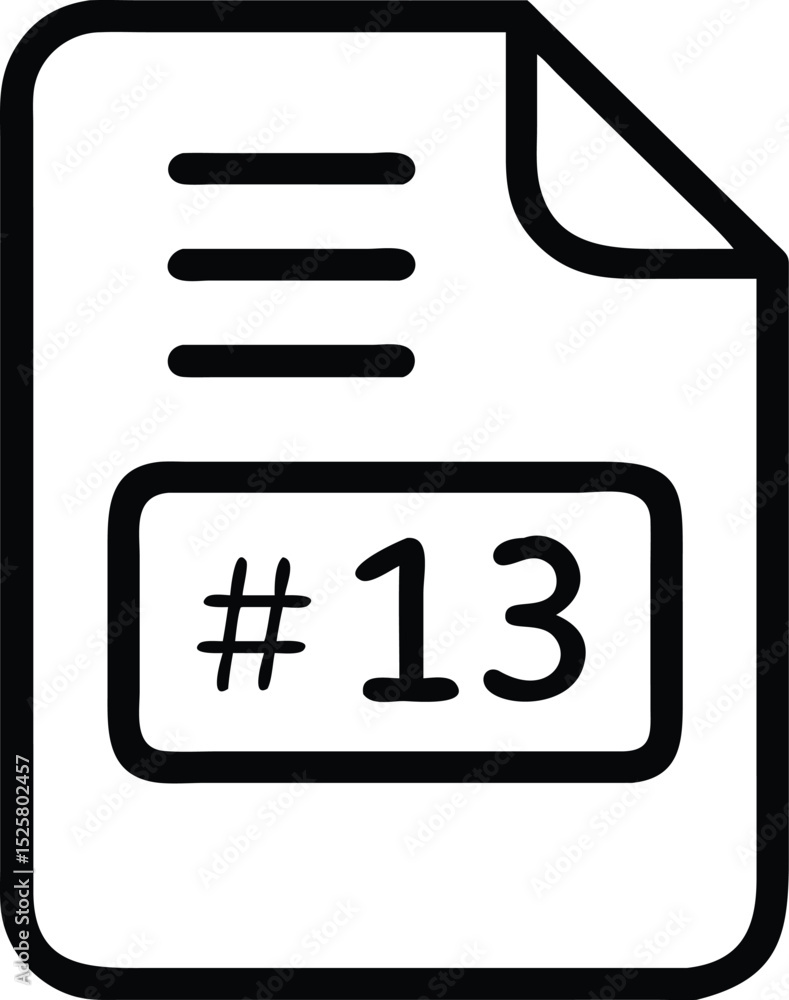 Poster black chapter 13 silhouette design of a document with number thirteen in transparency