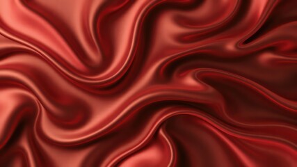 Obraz premium Elegant draped fabric with deep red color tones, gentle curves, and a soft shimmer creating a luxurious background