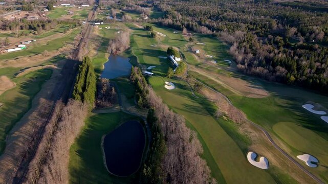 Golf course at tpc toronto in caledon, home of golf canada and rbc open, aerial view