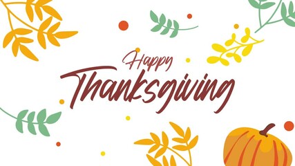 happy thanksgiving with scattered leaves - Powered by Adobe