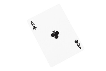 Ace of Clubs Card on Casino Table. High Value Playing Card.