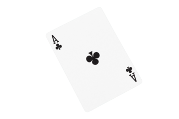 Ace of Clubs Card on Casino Table. High Value Playing Card.