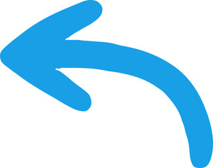 Blue Turn Left Arrow Symbol for Direction and Navigation