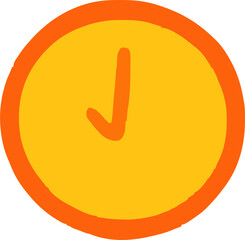 Round Clock with Orange Border for Time and Schedule