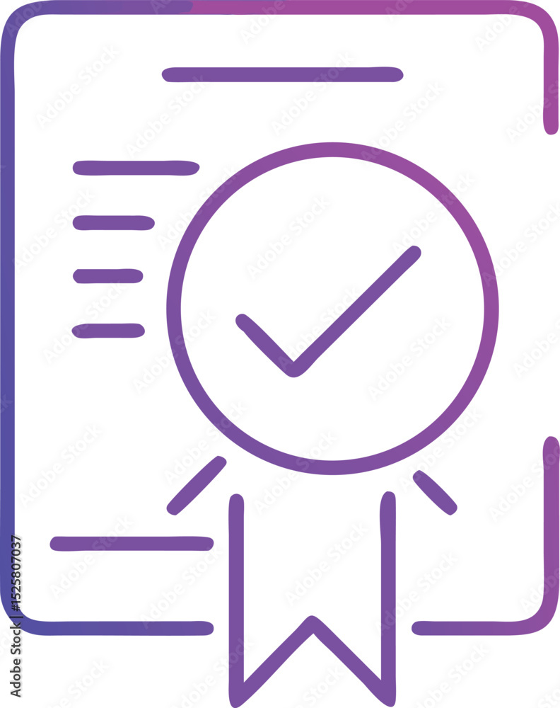 Aufkleber certificate of approval with checkmark icon on a transparent background