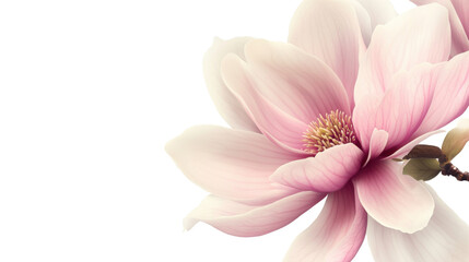Fototapeta premium pink magnolia flower isolated on white background