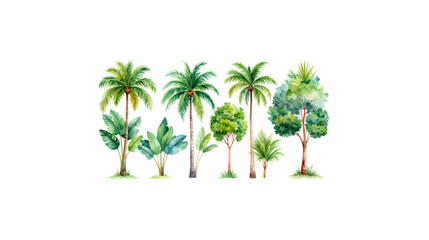 Obraz premium Green palm tree isolated on white 